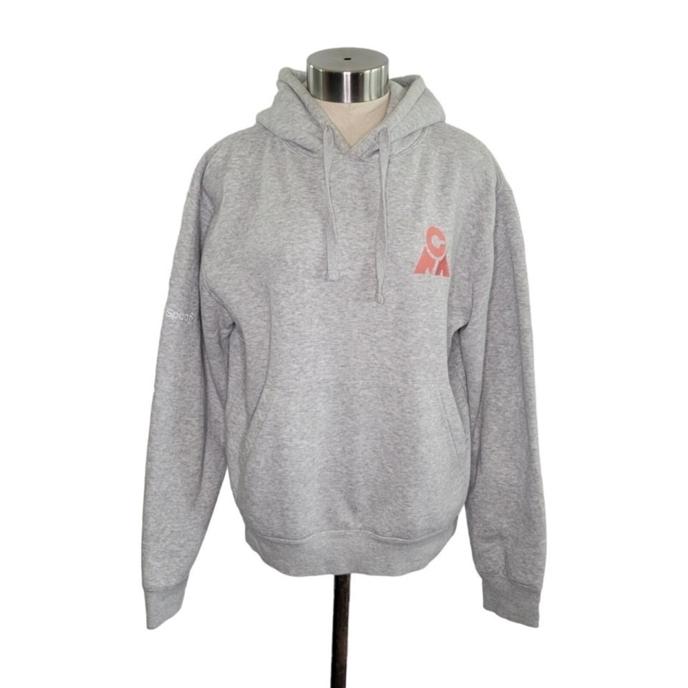Russell Women's Gray Relaxed Pullover Hoodie Sweatshirt Women's XS Spotify Logo